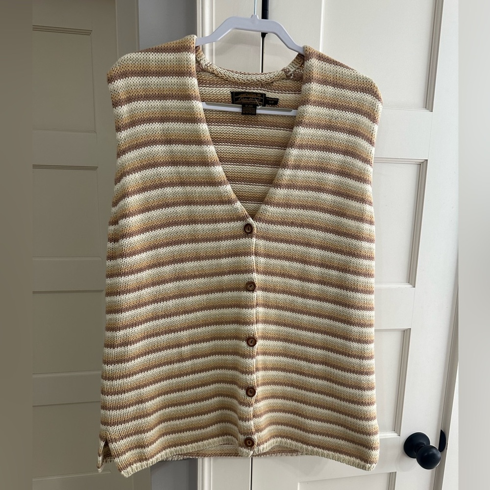 Vintage Eddie Bauer Cotton Striped Vest